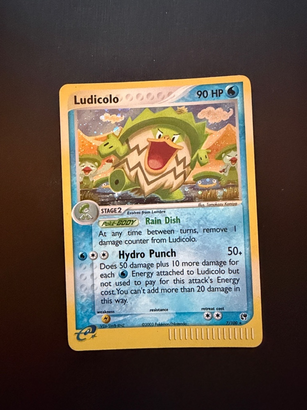 Ludicolo Pokémon Holographic Trading Card - Blue/Yellow Art 2003